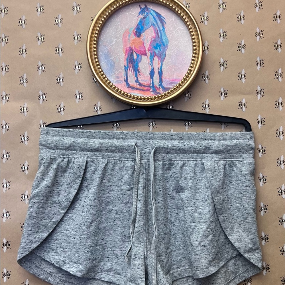 Gray Casual Drawstring Shorts